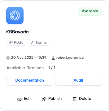 AI Agent card actions