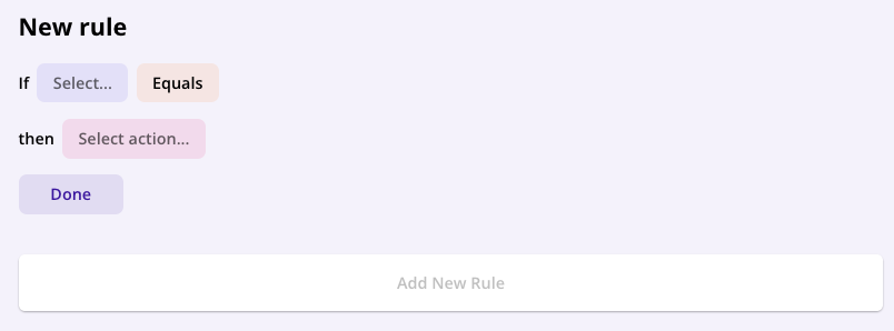 The image displays the Logic tab of the Dynamic Form editor in the Global AI platform, highlighting the Add New Rule button used to create new conditional rules for form behavior.